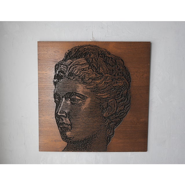 This hand drawn and carved, walnut OP Art portrait panel is incredible. If you are looking for a conversation piece, or...