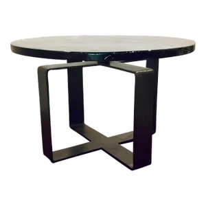 Industrial Modern Smoked Textured Thick Glass Cocktail Table