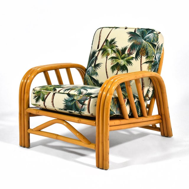 Brown Ficks Reed Three Strand Rattan "Angles" Lounge Chair For Sale - Image 8 of 9
