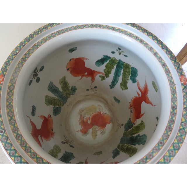 Early 20th Century Antique Chinese Fish Bowl Planter - Jardiniere For Sale - Image 5 of 9