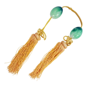 Japanese Glass Hanging Scroll Weights With Tassels