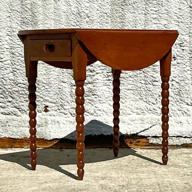 Vintage Traditional Bobbin Side Table For Sale In West Palm - Image 6 of 9