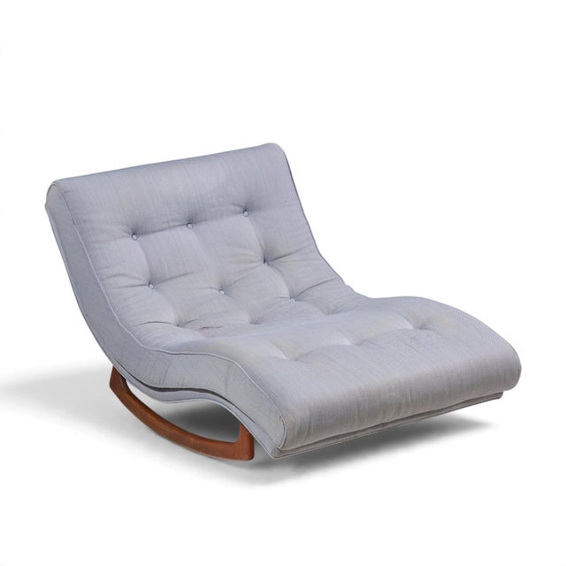 Adrian Pearsall for Craft Associates Mid Century Walnut Rocking Wave Chaise Lounge Chair For Sale - Image 9 of 9