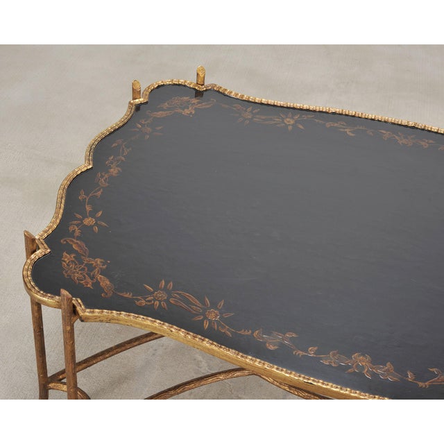 Dennis & Leen Chinoiserie Iron Gilt Tray Cocktail Table For Sale - Image 9 of 17