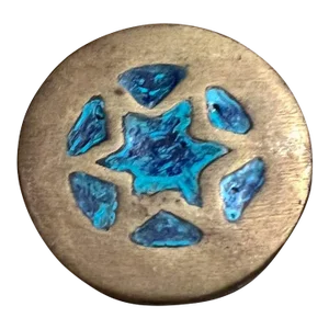 Pepe Mendoza Round Pull Knob Malachite Brass Mexican Modernism
