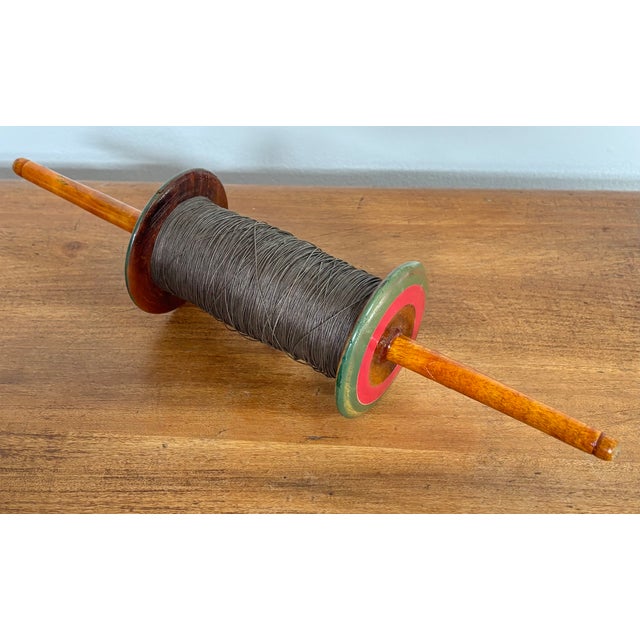 American Vintage Turned Wood Kite Spool For Sale - Image 3 of 6