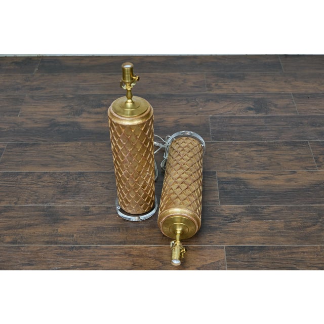 19th Century French Giltwood Fragments Made into Table Lamps - a Pair For Sale - Image 9 of 12