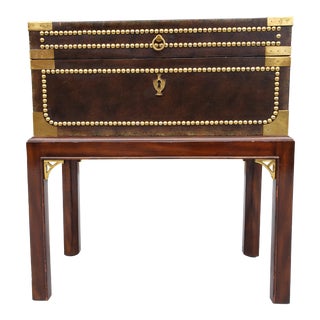 Maitland Smith Campaign Trunk Side Table For Sale