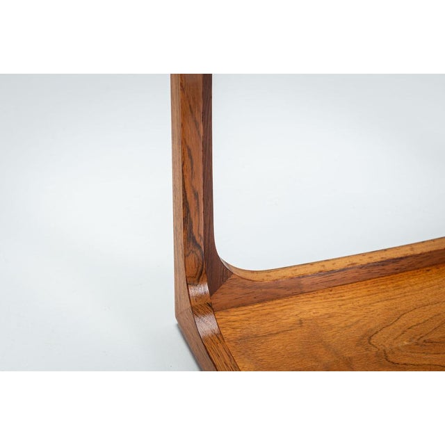 Brown Side Table in Rosewood with Smoked Glass Top by Jacob Brink, 1960s For Sale - Image 8 of 13