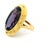 Purple Vintage Italian Jumbo Amethyst Cocktail Ring in 14k Gold, 20 Carats, Size 7.75 For Sale - Image 8 of 13