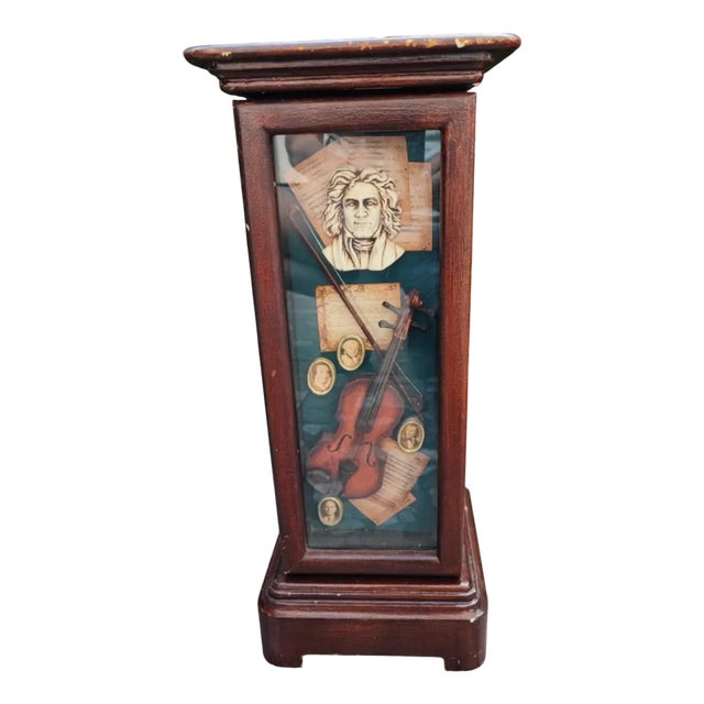 Wooden Cabinet with Violin, 1950s For Sale