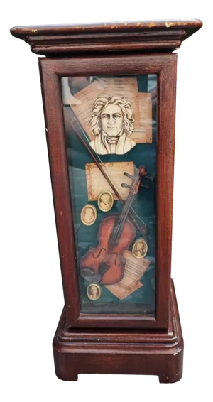 Wooden Cabinet with Violin, 1950s