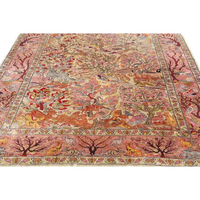 Mid 20th Century Vintage Turkish Silk Hereke Rug - 03'04 X 05'03 For Sale - Image 5 of 9
