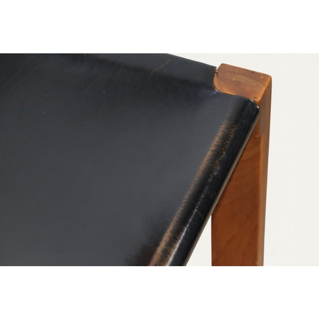 Vintage S24 Chair in Elm and Black Leather by Pierre Chapo, 1970 For Sale - Image 17 of 18