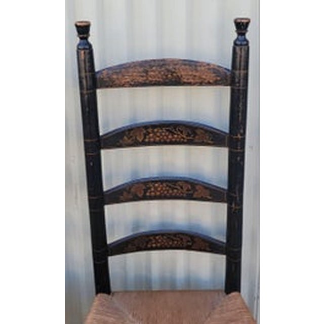 Set of Four Mid 19th Century Decorated Ladder Back Chairs For Sale In Los Angeles - Image 6 of 8