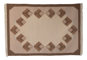 Mid-Century Modern Swedish Kilim Rug in Browns, 1960