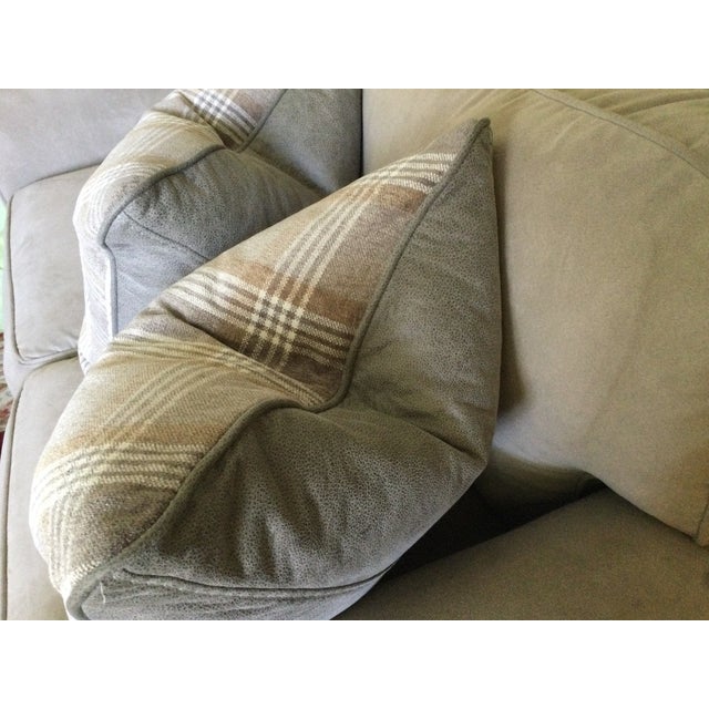 2020s Plaid Neutral Colored Pillows- A Pair For Sale - Image 5 of 14