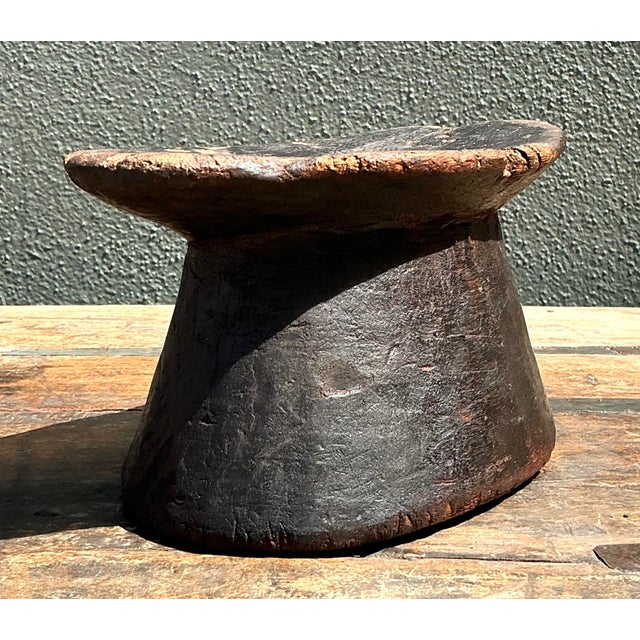 This primitive hand-carved wood headrest from Brazil is a compelling example of indigenous folk art and organic design....