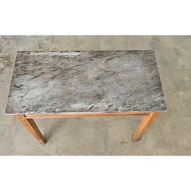 Wood French 19th Century Marble Top Oak Console For Sale - Image 7 of 13