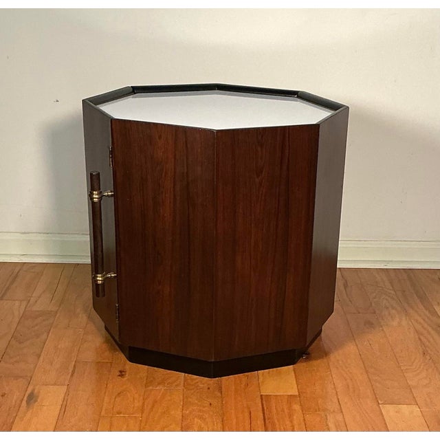 Mid-Century Modern Vintage Mid-Century Modern Octagonal Cabinet End Table, Circa 1970s For Sale - Image 3 of 12