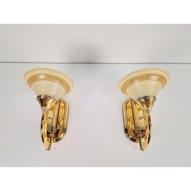 Art Nouveau Regency Brass Wall Lamps by Bejorama Lighting, Spain, 1970s, Set of 2 For Sale - Image 4 of 17