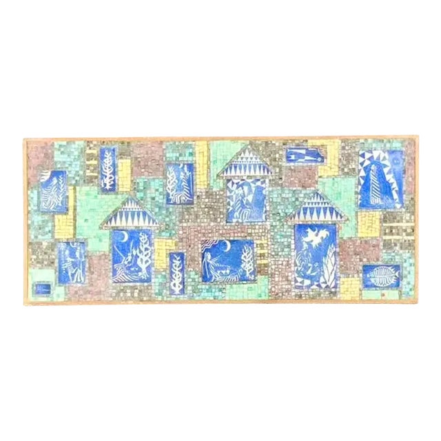 Vintage Mid-Century Modern Mosaic Tile Wall Sculpture For Sale