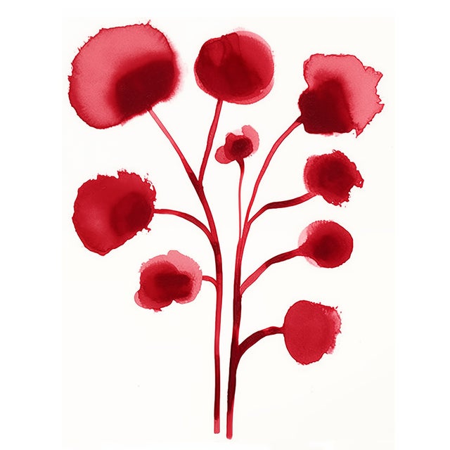 Unframed Original Botanical Watercolor Flower Fine Art Prints Installation in the Style of Louise Bourgeois For Sale - Image 4 of 8