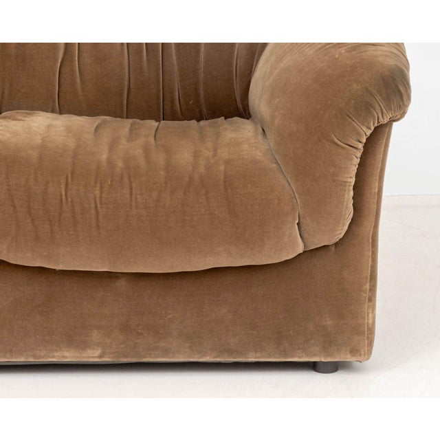 Italian Velvet Upholstered 2-Seat Sofa, 1970s For Sale - Image 4 of 8