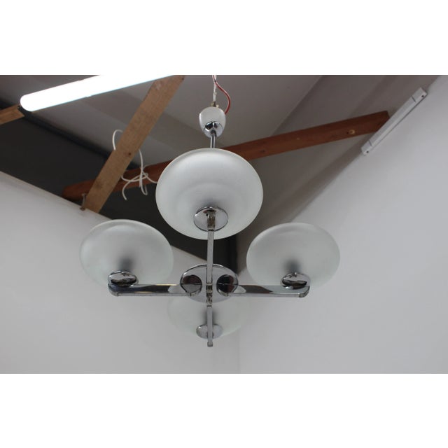 Mid-Century Chrome Chandelier, 1960s For Sale - Image 4 of 9