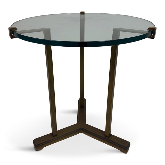 Bronze and Glass Side Table by Peter Ghyczy, 1980s For Sale - Image 10 of 10