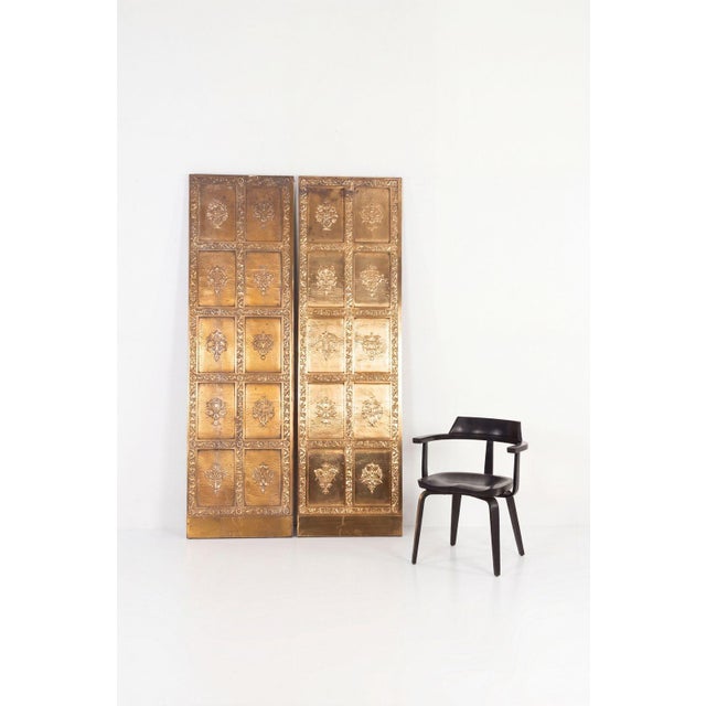 Pair of Brass Architectural Elevator Doors in the style of Louis Sullivan from a Chicago Building 1930c.