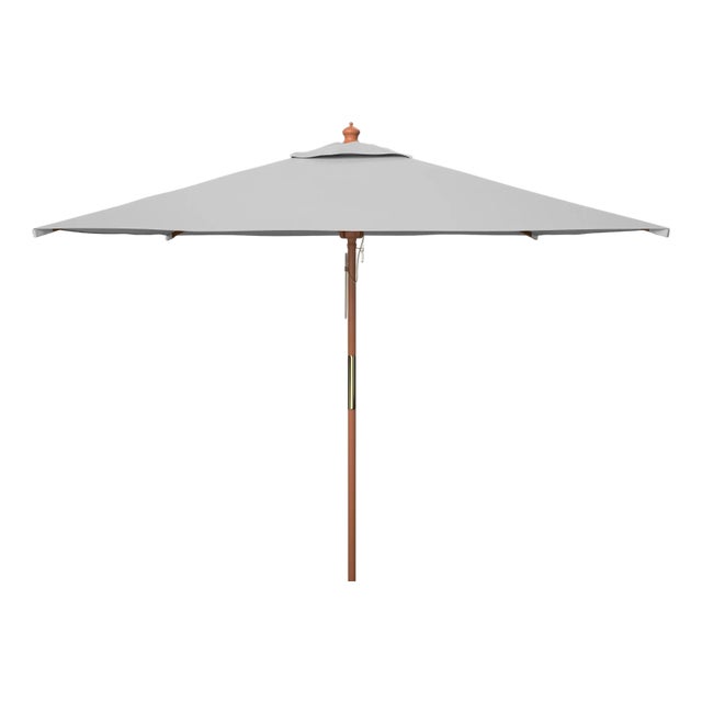 Velop 7.5Ft Squre Wooden Pulley Market Umbrella (No Tilt), Grey For Sale