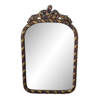 1930s Art Deco Gold Framed Wall Mirror For Sale