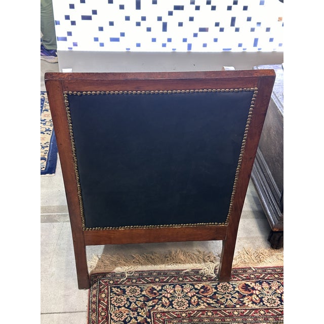 Armchair in Walnut and Leather, 1920s For Sale - Image 12 of 15