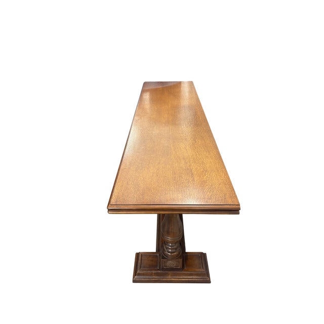 Brown Mid 20th Century Henredon Fliptop Console Dining Table For Sale - Image 8 of 18