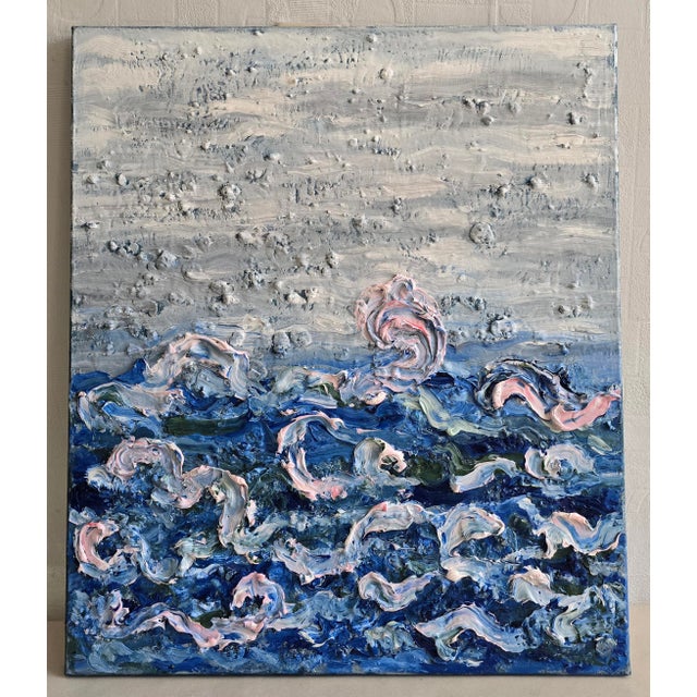 This original oil painting by Diane Grant captures the energy, movement, and atmospheric depth of the Atlantic Ocean...