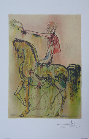 Salvador Dali, Les Chevaux, Le Chevalier Romain, Lithograph
