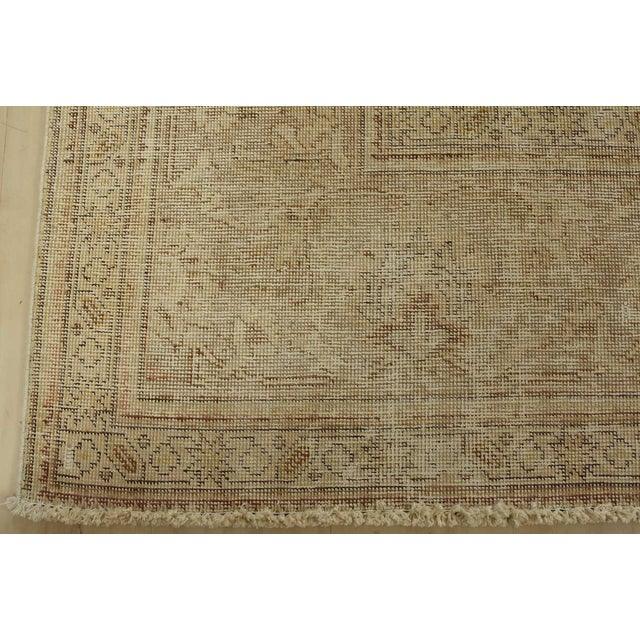 Tabriz Rug 9’9” X 12’2” Brown Wool Vintage Distressed Hand-Knotted Carpet For Sale - Image 11 of 14