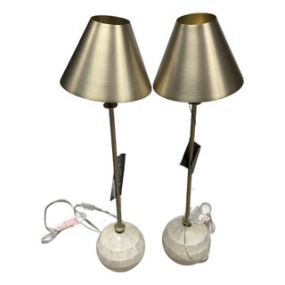 2x Vivianna Stone Console Lamp For Sale