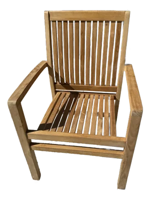 Contemporary Teak Outdoor Stacking Chair