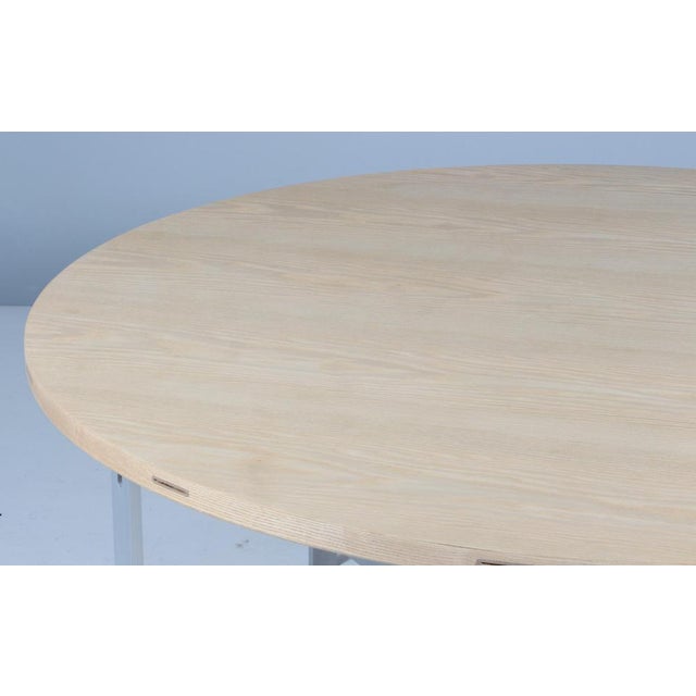 White Vintage Dining Room Table in Oak and Steel by Jørgen Høj, 2010s For Sale - Image 8 of 12
