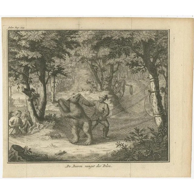 Bear Hunting in Finland and Poland, 18th Century, Paper, Set of 2 For Sale - Image 3 of 10