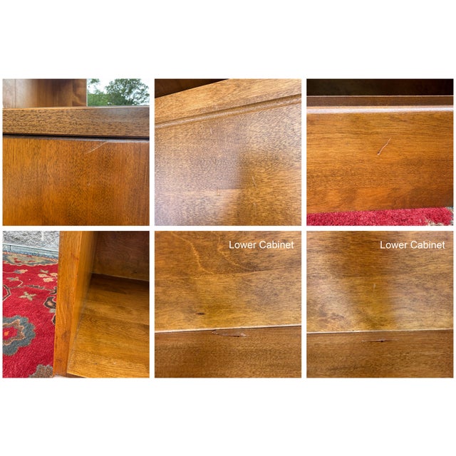 Vintage Ethan Allen American Traditional Heirloom Nutmeg Maple 2 Piece Wall Unit / Bookcase For Sale - Image 17 of 17
