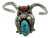 1950s Vintage Southwestern Navajo Turquoise, Coral & Sterling Cuff Bracelet For Sale