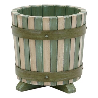 Bunny Williams Home Hand-Painted Stripe Cachepot For Sale
