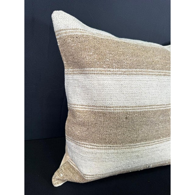 Turkish Hemp Pillow Cushion Natural Beige Brown Pillow Cushion Cover 20"x20" #30613 Enhance your home decor with our Kilim...