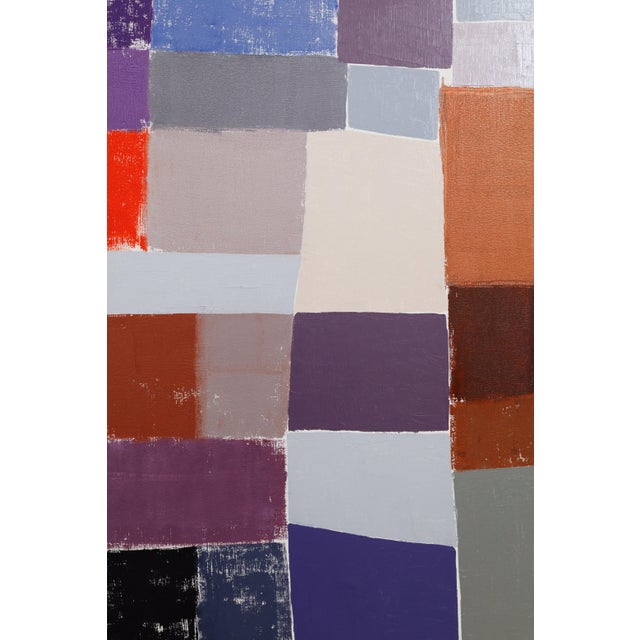 "Squares / Orange Blue Grey" Large Abstract Oil Painting by Simon Findlay For Sale - Image 11 of 13