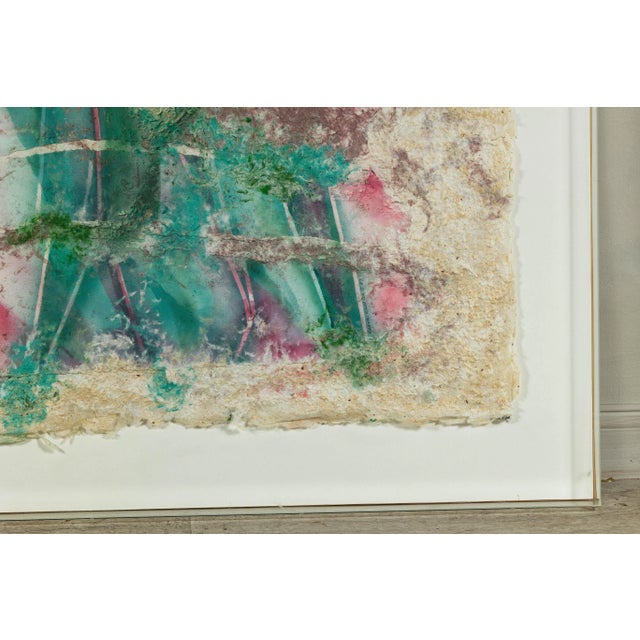 Leanne Weissler Abstract Painting in Lucite Box Frame with Vibrant Pastel Hues For Sale - Image 11 of 12