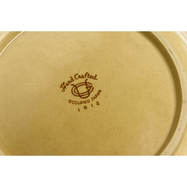 1950s Ucago Occupied Japan Hand Crafted Plates Iris Floral Motif - A Pair For Sale - Image 5 of 8