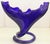 Mid-Century Modern 1970s Cobalt Blue Blown Glass American Cornucopia Gondola Centerpiece Vase For Sale - Image 3 of 16